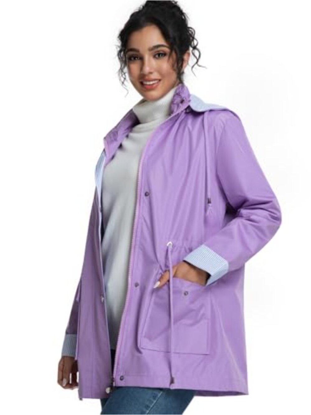 Waterproof Lightweight Packable Raincoat Hooded Windbreaker
